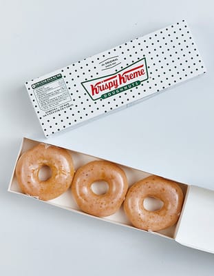 Krispy Kreme Original Glazed Doughnuts 3 Pack package