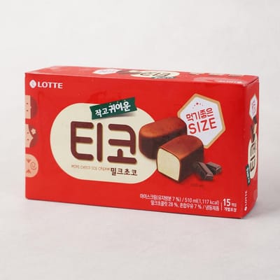 บรรจุภัณฑ์ Lotte Tico ไอศกรีมพอดีคำมิลค์ช็อกโกแลต