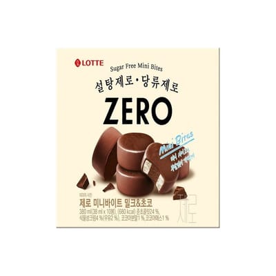 บรรจุภัณฑ์ Lotte Zero ไอศกรีมมินิไบต์นมและช็อกโกแลต 380ml