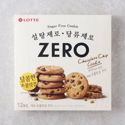 乐天零糖巧克力豆曲奇包装